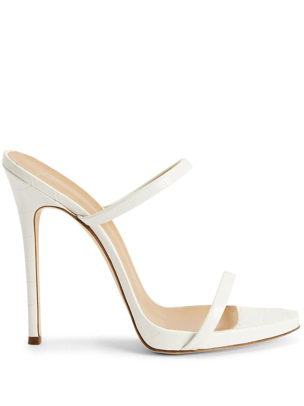 Giuseppe Zanotti Darsey 120mm double-strap leather sandals - White | Farfetch Global