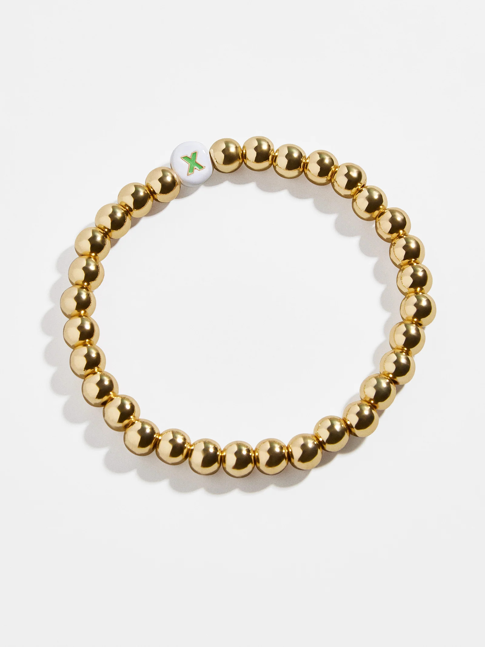 Initial Pisa Beaded Bracelet - White - X | BaubleBar