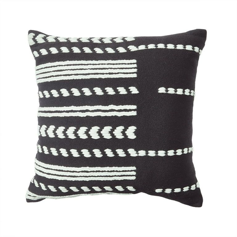 Better Homes & Gardens B&W Stripe OD Throw Pillow, 19" x 19" Square | Walmart (US)