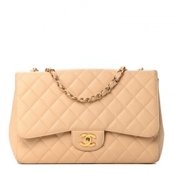 CHANEL

Caviar Quilted Jumbo Single Flap Beige Clair | Fashionphile