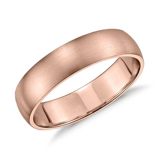 Matte Classic Wedding Ring in 14k Rose Gold (5mm) | Blue Nile | Blue Nile