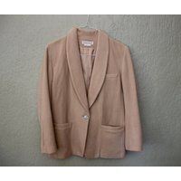 80S Era Vintage Tan Blazer Jacket in Women's Size Medium With A 38 Inch Waist | Etsy (US)