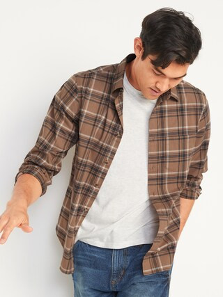 Regular Fit Built-In Flex Everyday Plaid Shirt for Men | Old Navy (US)