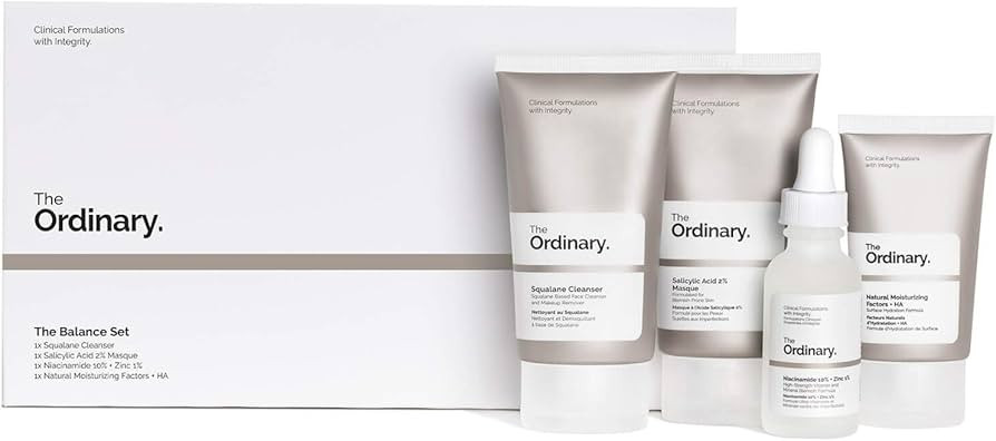 The Ordinary The Balance Set (4 Pcs: Squalance Cleanser + Salicylic Acid 2% Masque + Niacinamide ... | Amazon (US)
