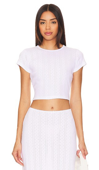 The Cropped Baby Tee in White | Revolve Clothing (Global)