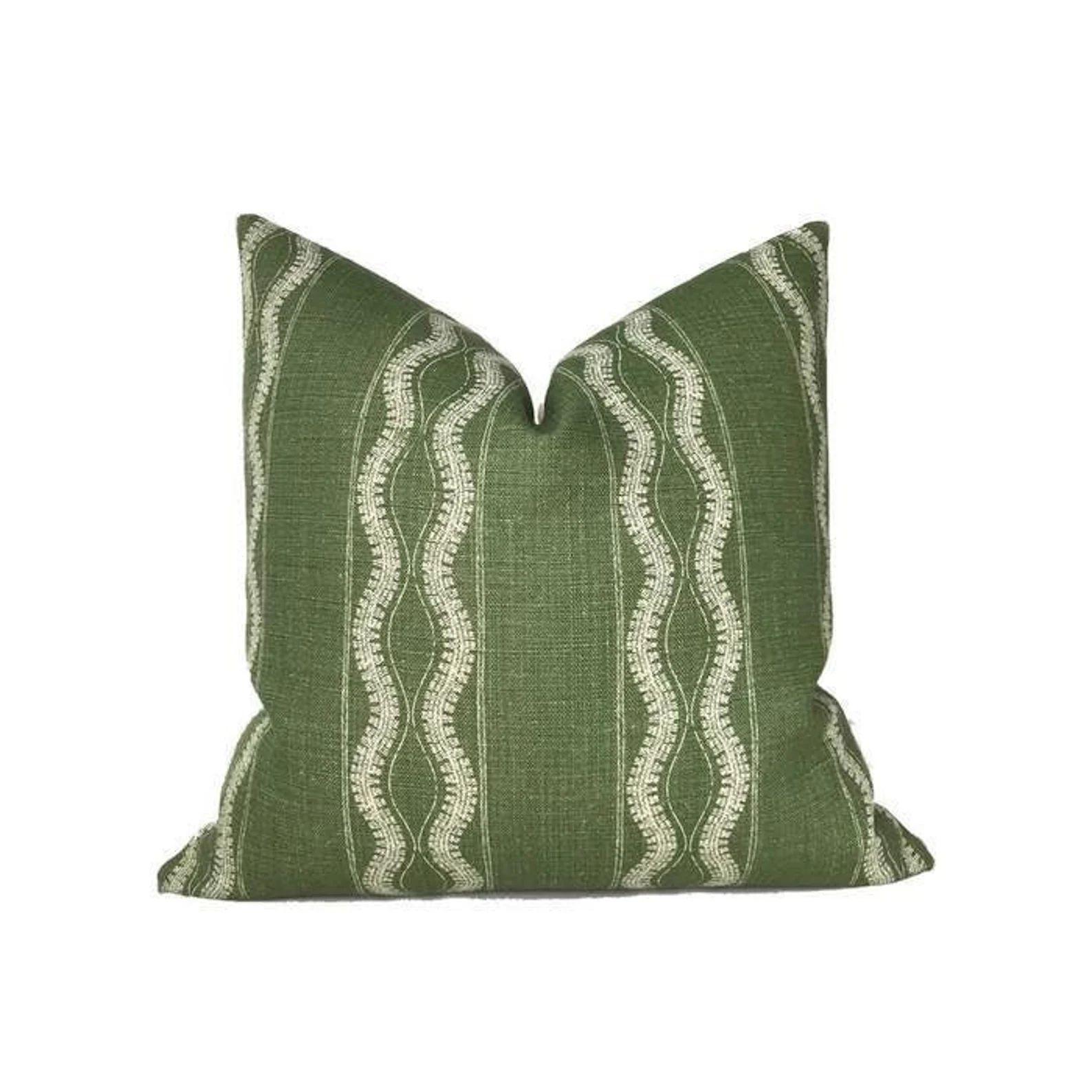 Zanzibar Pillow Cover in Green, Designer Pillow Covers, Decorative Pillows | Etsy (US)