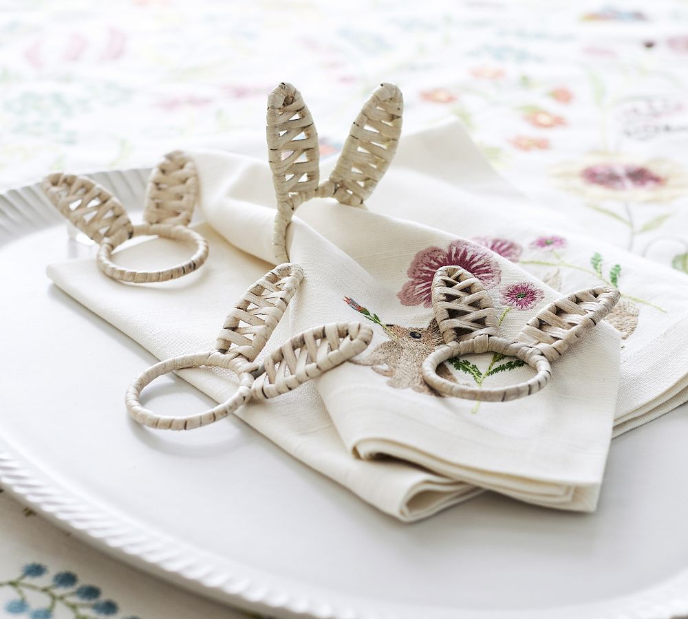 Handwoven Bunny Ears Napkin Rings - Set of 4 | Pottery Barn (US)