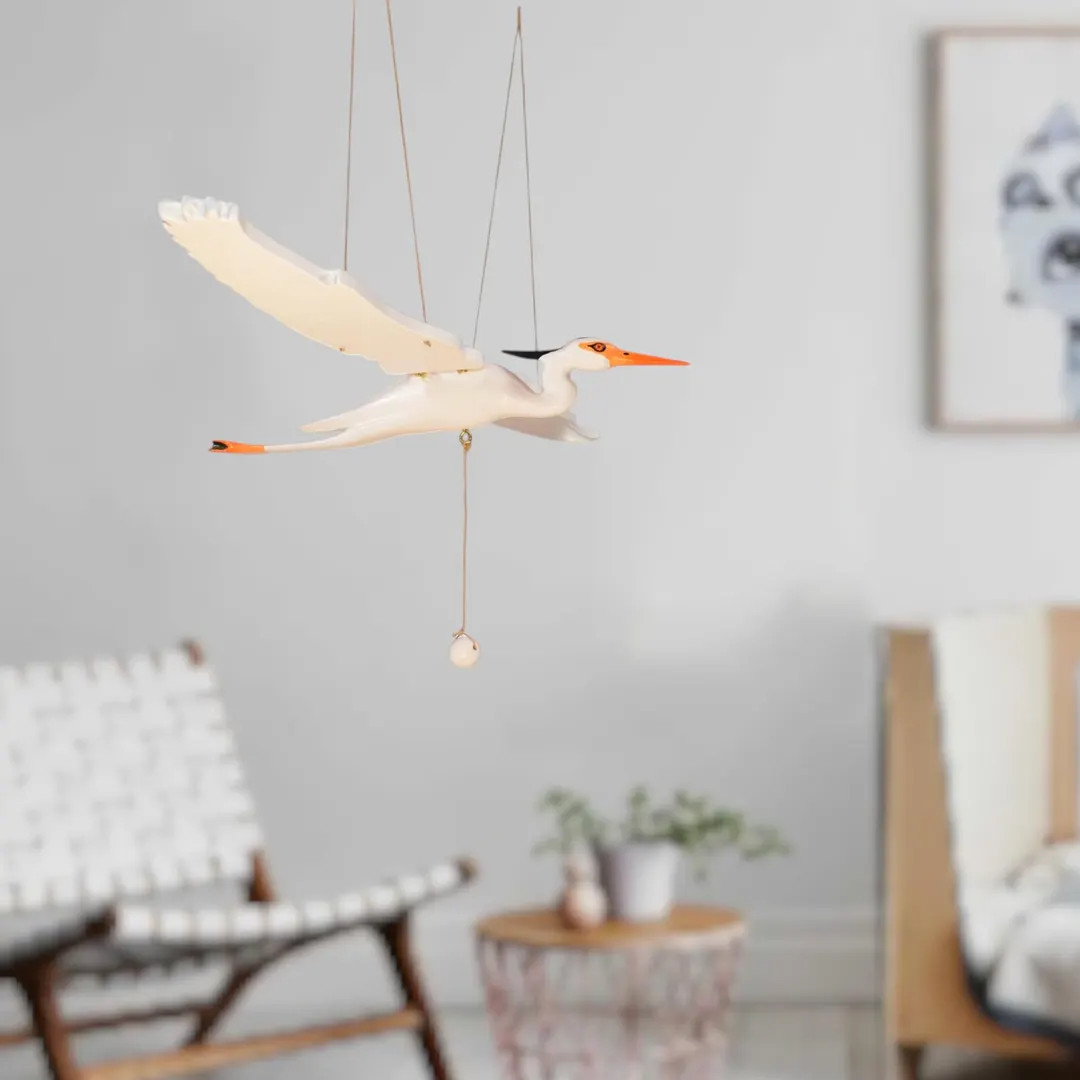 Painted Wooden Heron / Mobile - 80cm/31.5in - Eco-friendly / Handmade Bird Decor / Natural Kids R... | Etsy (US)