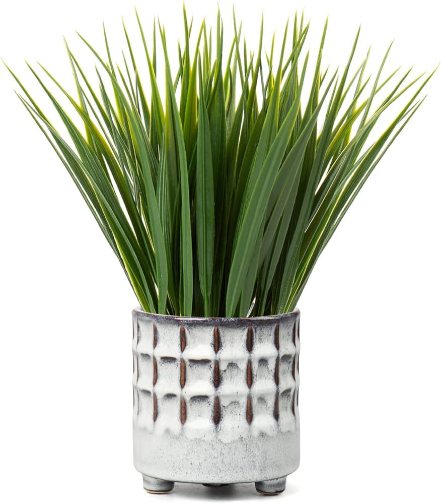Potted Plants Artificial Decor Faux Plants Indoor Artificial Grass Plant in Ceramic Pot for Home ... | Amazon (US)