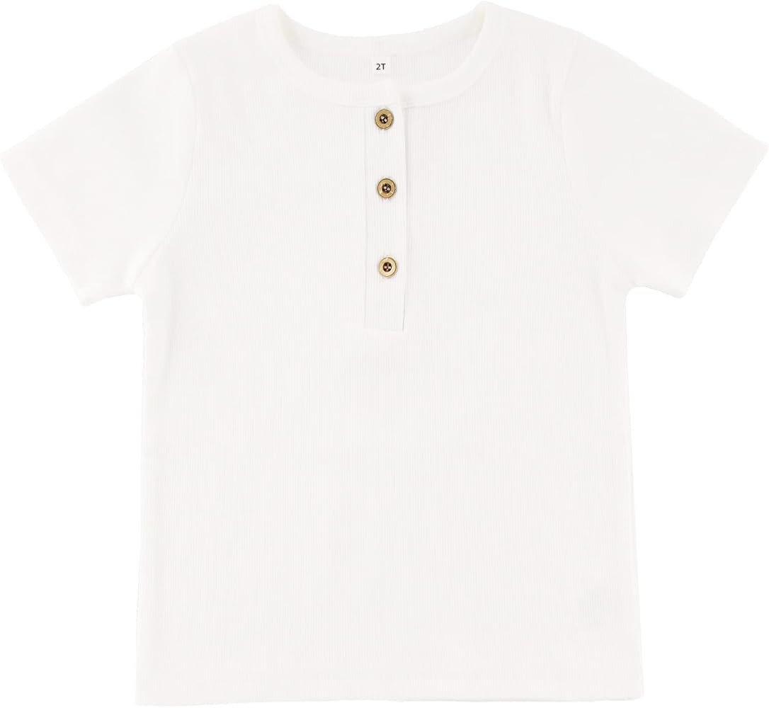POBIDIBY Boys Short Sleeve Shirt with 3 Button, Henley Shirt for Boys & Girls, Polo Shirt Without... | Amazon (US)