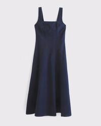 Women's The A&F Mila Denim Midi Dress | Women's Dresses & Jumpsuits | Abercrombie.com | Abercrombie & Fitch (US)