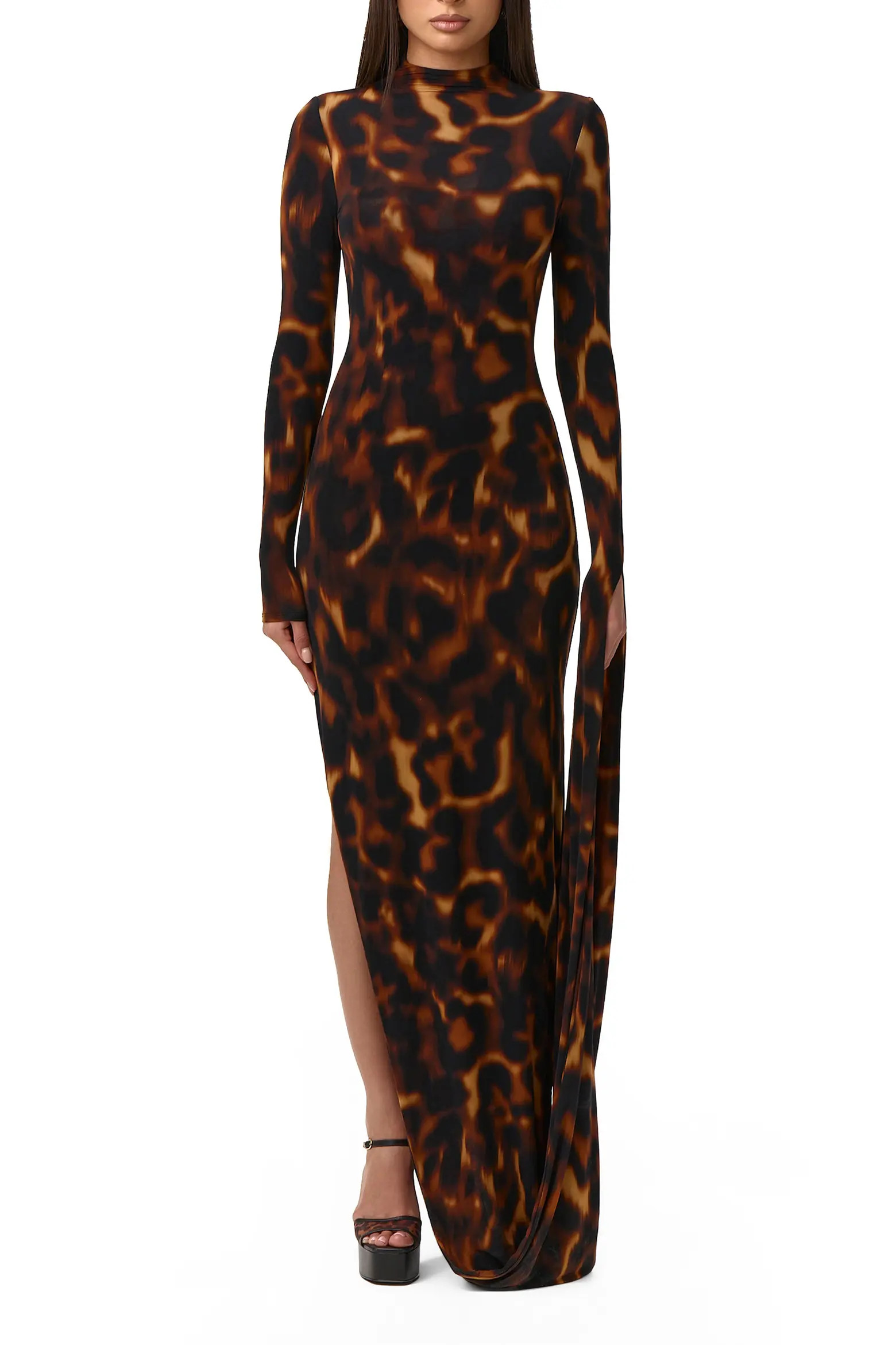 Naked Wardrobe Draped Long Sleeve Maxi Dress (Women) | Nordstrom | Nordstrom