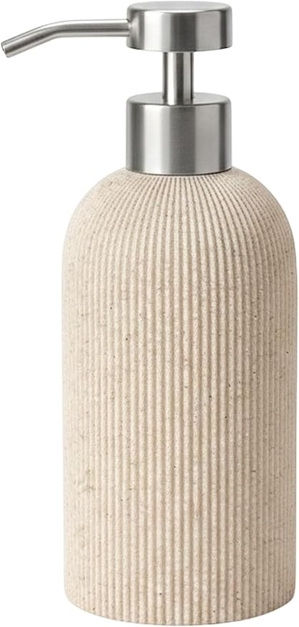 Amazon.com: Lunestella Sand Beige Hand Soap Dispenser with Stainless Steel Pump, for Bathroom and... | Amazon (US)