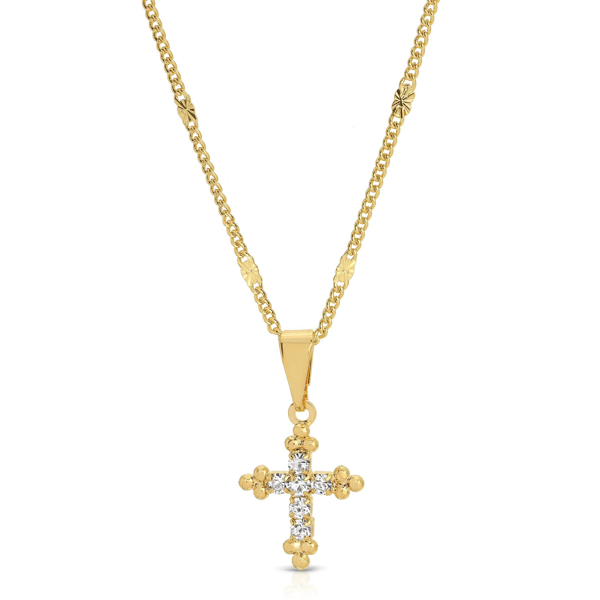 Bali Gold Cross Necklace | Joy Dravecky Jewelry
