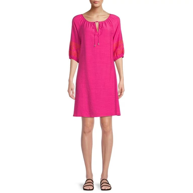 The Pioneer Woman Embroidered Sleeve Dress, Women's - Walmart.com | Walmart (US)