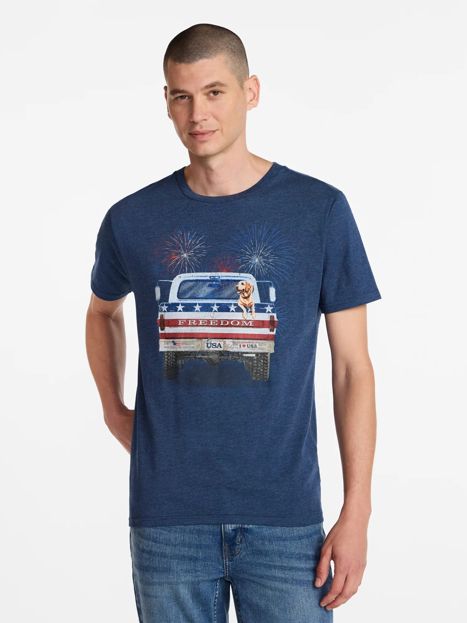 Americana Men's and Big Men's Tailgate Wags Graphic Tee Shirt from Way to Celebrate, Sizes XS-3XL... | Walmart (US)