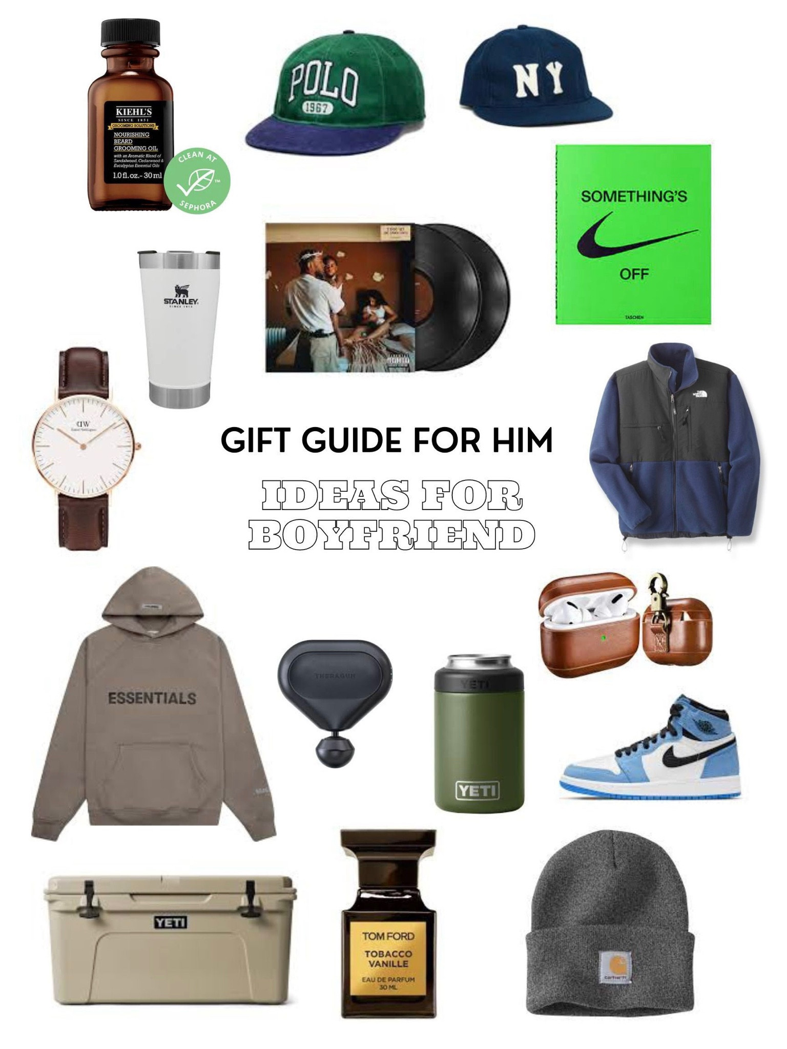 gift guide for him/gift ideas for boyfriend!!! some super cute things i’ve found that would make great gifts for a partner <3 #essentialsfearofgod #yeti #stanley #tomford #nikeairjordan #giftsforhim #northface #carharrt #poloralphlauren

#LTKCyberweek #LTKGiftGuide #LTKHoliday