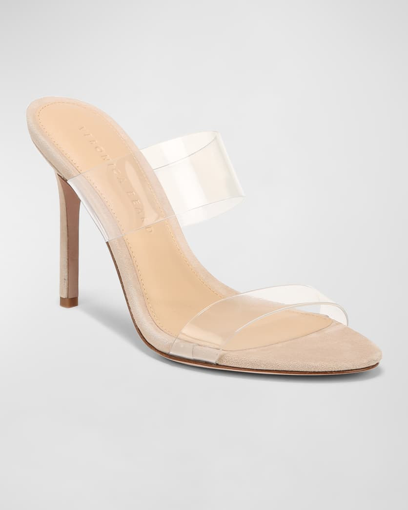 Asha Transparent Dual-Band Slide Sandals | Neiman Marcus