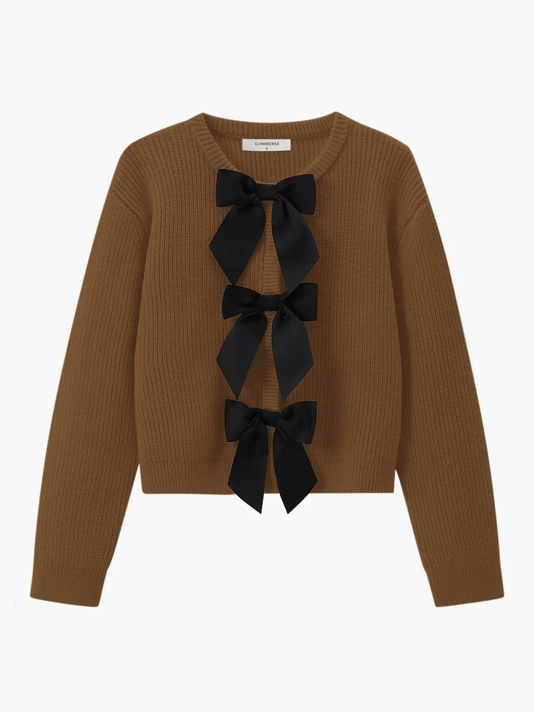 Bow Ribbed Warm Sweater | Commense