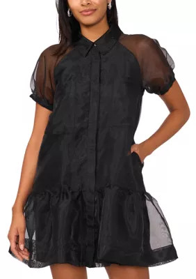 Women's Organza A-Line Shirt Dress | Belk