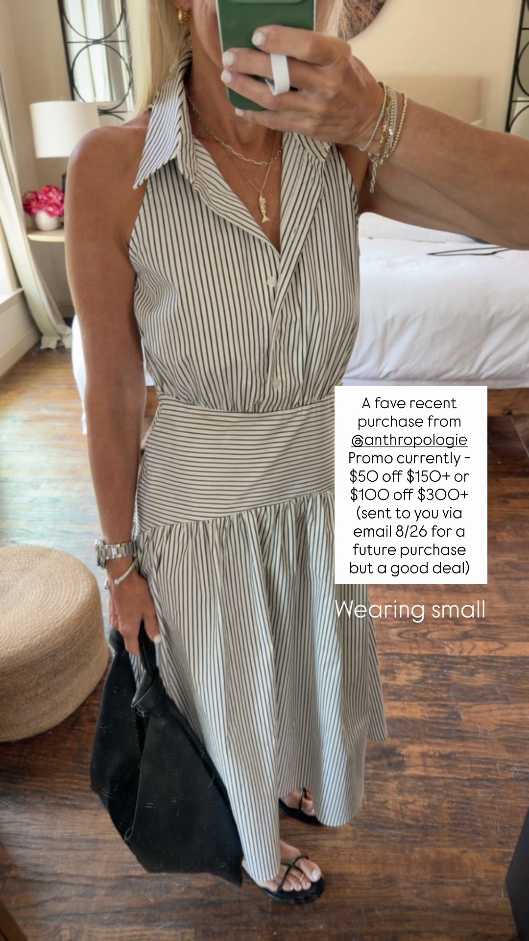 A fave dress from @Anthropologie super flattering. Love the drop waist. Comes in several colors 
Wearing small 

Current promo with anthro!

#LTKootd #LTKgrwm #LTKSaleAlert