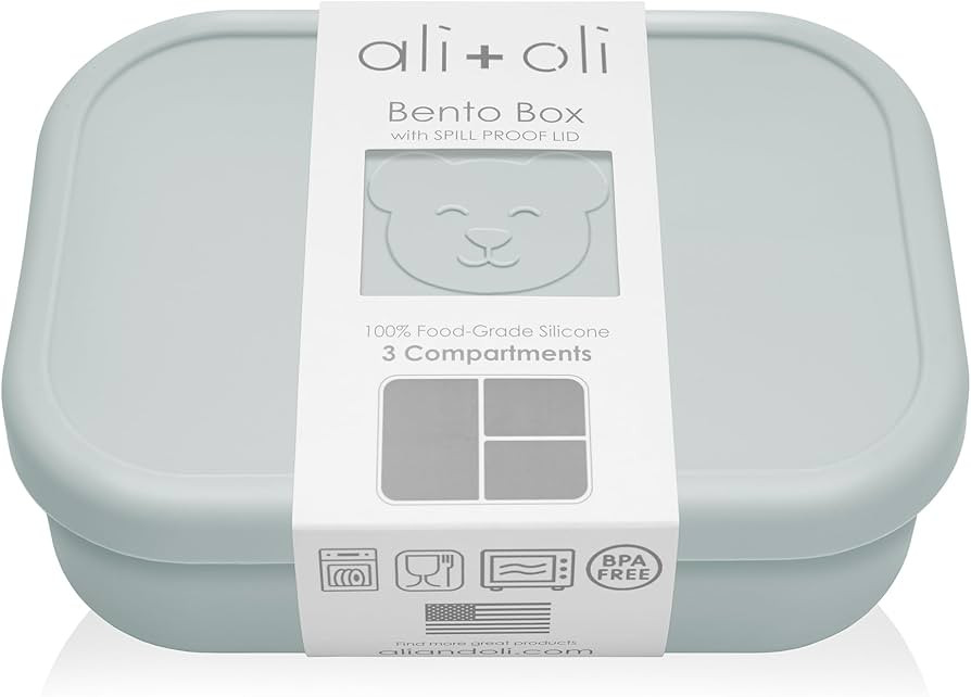 Ali+Oli Silicone Bento Box (Blue) Lunch Box for Kids, Toddlers, Preschoolers & Adults | BPA-Free ... | Amazon (US)