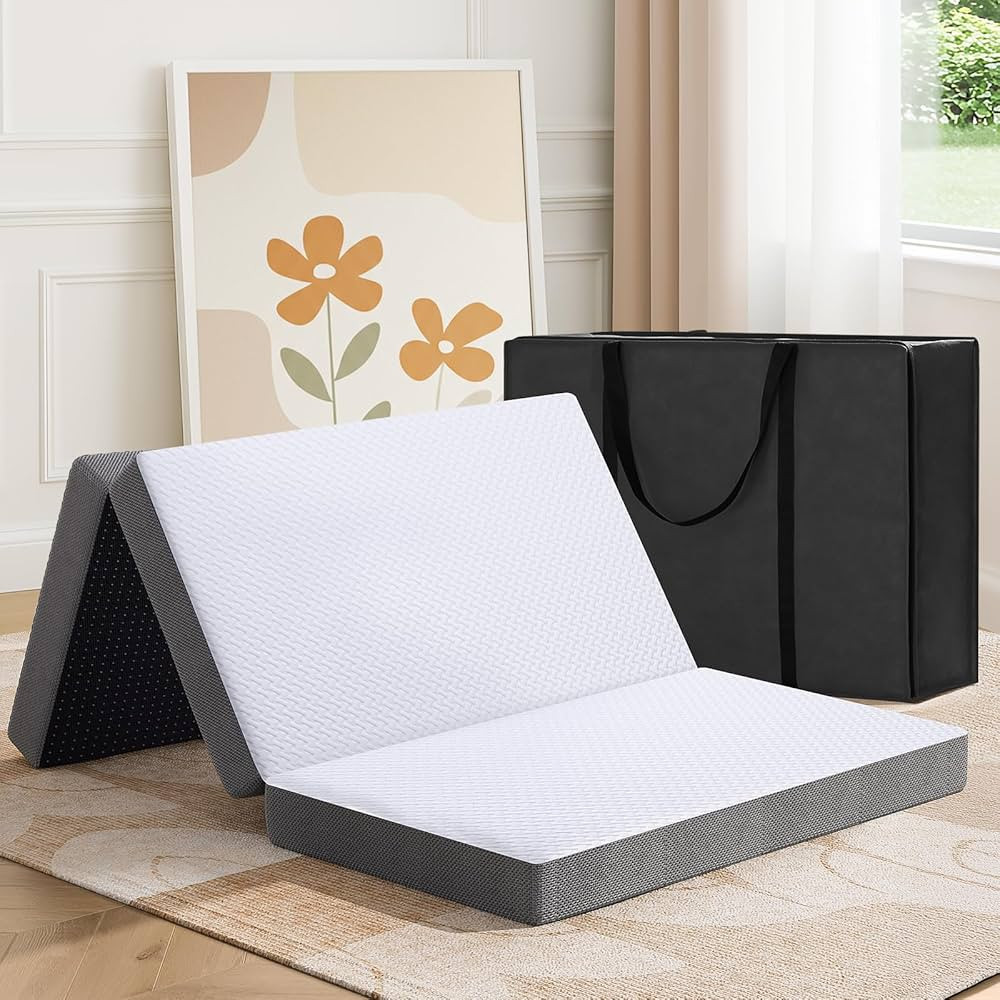 MASVIS Trifold Mattress, 4 Inch Memory Foam Foldable Mattress with Washable Cover, Tri-Folding Fl... | Amazon (US)