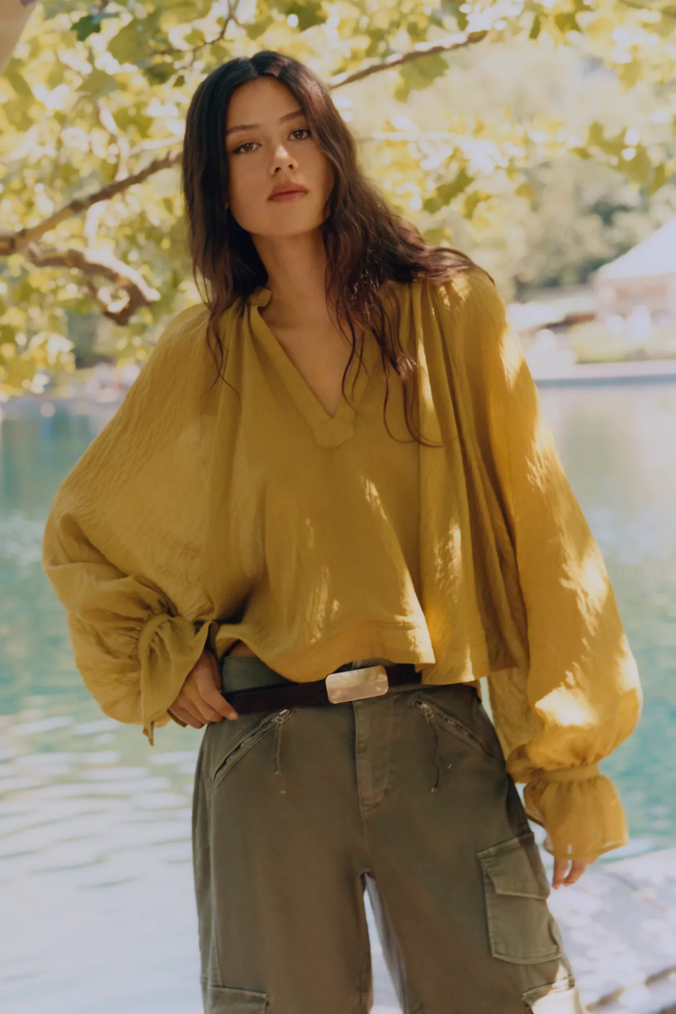 By Anthropologie Semi-Sheer Swing Blouse | Anthropologie (US)