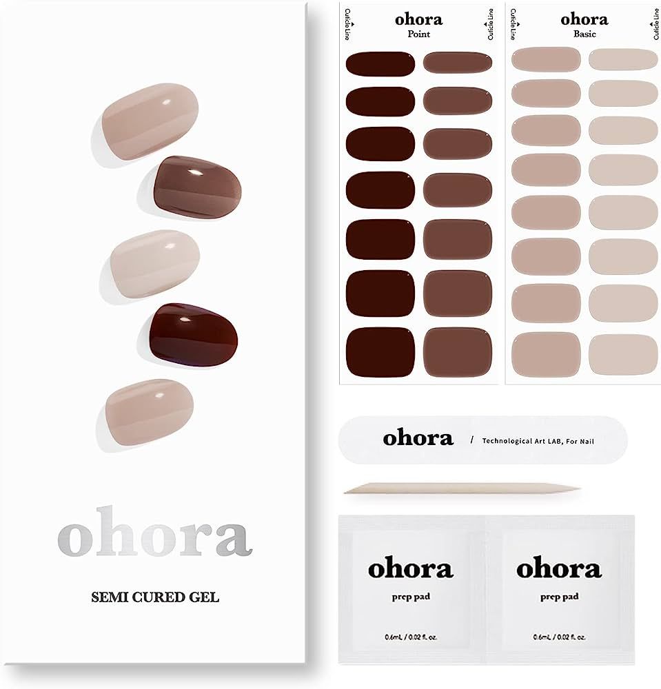 ohora Semi Cured Gel Nail Strips (N Roasting) - Works with Any Nail Lamps, Salon-Quality, Long La... | Amazon (US)