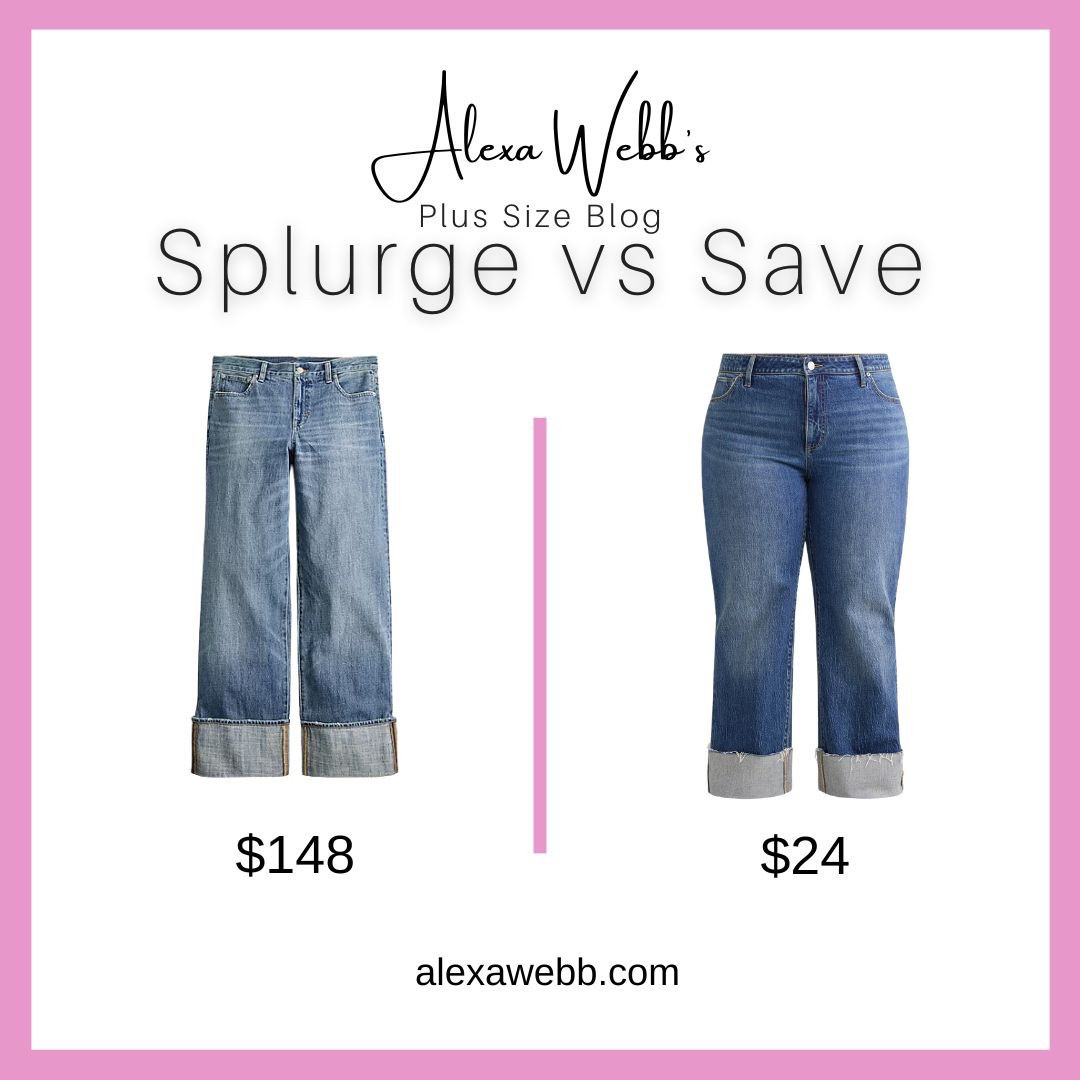 Plus Size Cuffed Jeans - Splurge vs Save by Alexa Webb #plussize

#LTKPlusSize #LTKOver40 #LTKStyleTip
