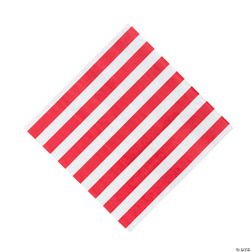 Red & White Striped Luncheon Napkins - 16 Pc. | Oriental Trading Company