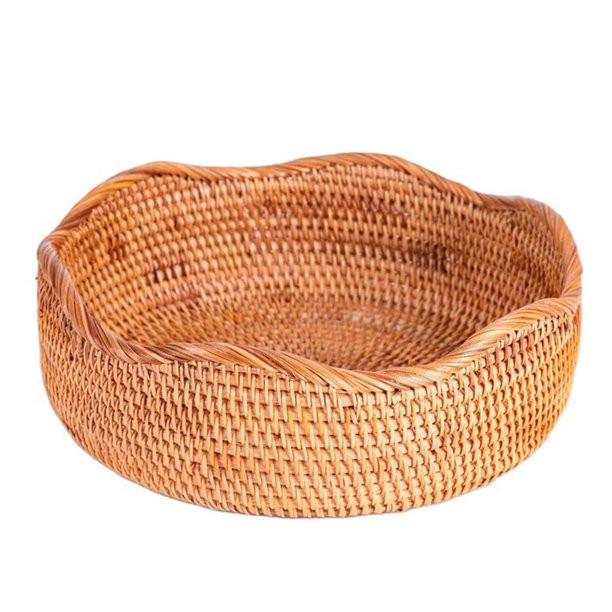 Kitchen Organizer Fruit Tea Tray Rattan Storage Basket Household Home Decor Wave Style Design Wov... | Walmart (US)