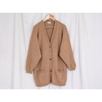 Camel Hair Cardigan Caramel Sweater Vintage Xl | Etsy (US)