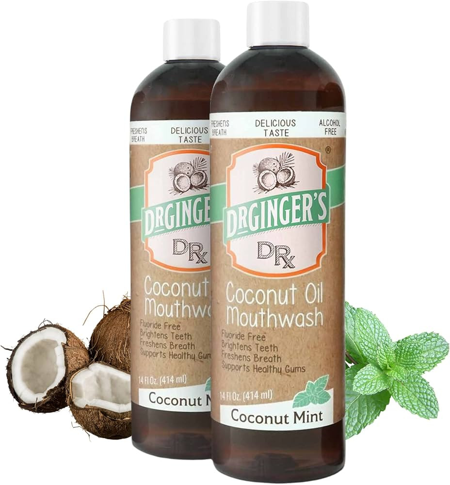 Dr. Ginger's Coconut Oil Pulling Mouthwash, All-Natural Oil Pulling & Xylitol to Target Bad Breat... | Amazon (US)