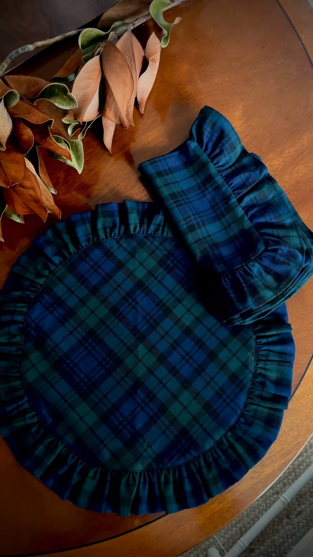 OBSESSED with these Blackwatch tartan ruffle placemats & napkins for Holiday & Christmas. Just took these out of the box and they are giving me major Ralph Lauren vibes! 

#LTKHome #LTKHoliday #LTKGiftGuide