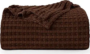 Utopia Bedding Cotton Waffle Blanket 300 GSM (Brown - 90x108 Inches) Soft Lightweight Breathable ... | Amazon (US)