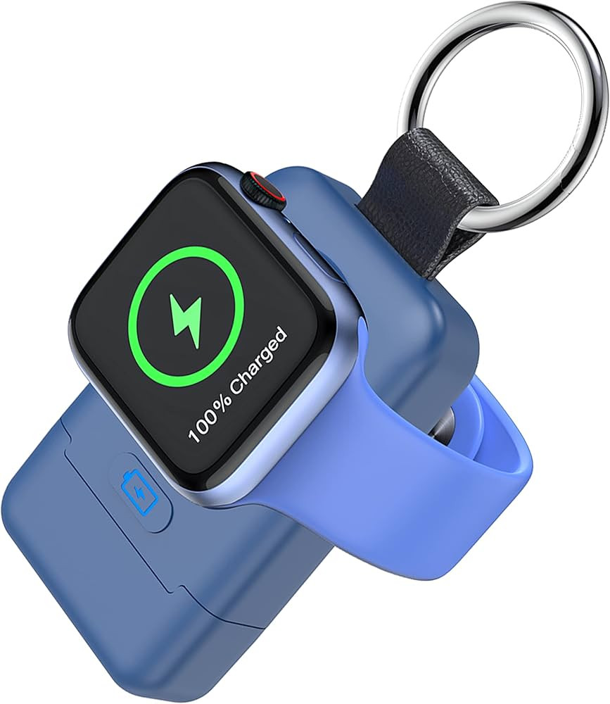 Portable Wireless Charger for Apple Watch,HUOTO Upgraded iWatch Charger 1400mAh Smart Keychain Po... | Amazon (US)