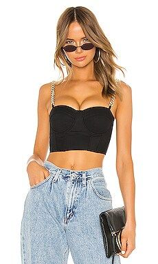 superdown Raven Chain Strap Bustier in Black from Revolve.com | Revolve Clothing (Global)