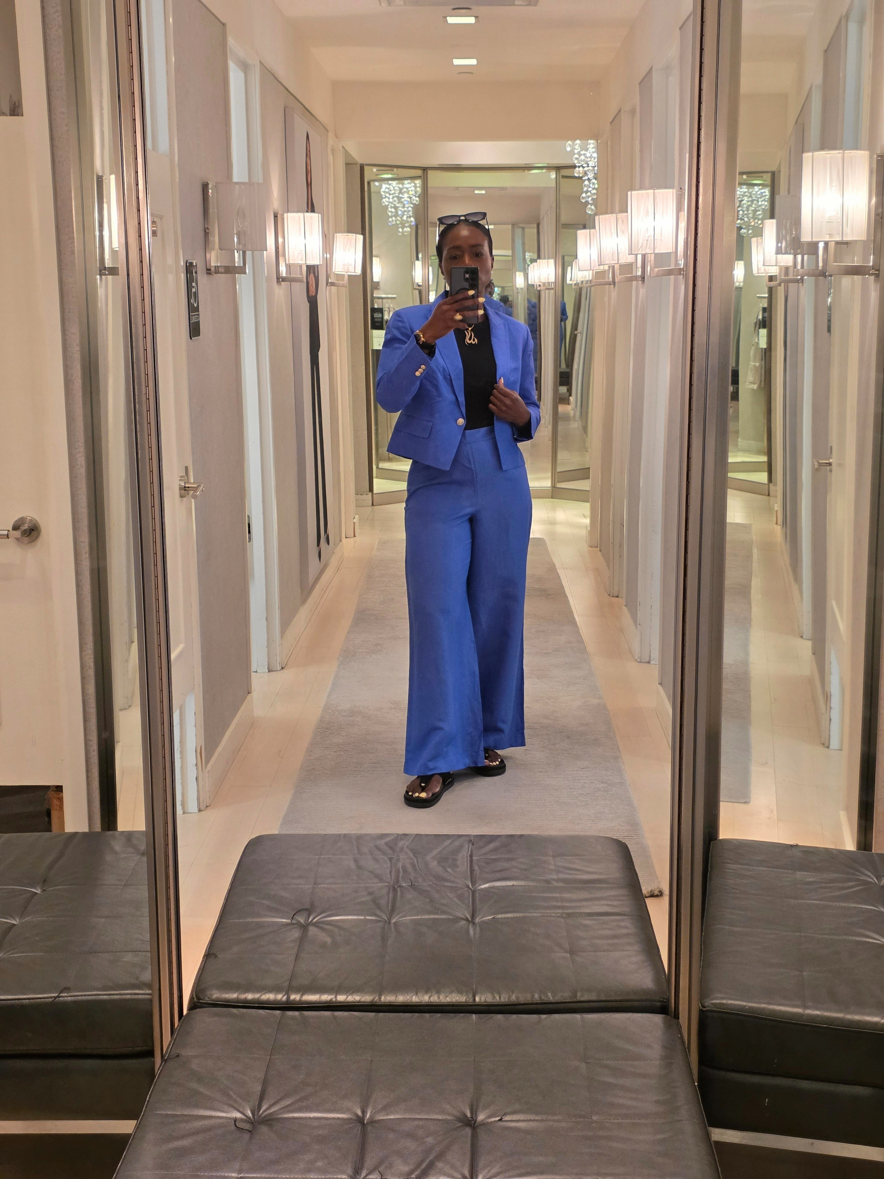 This blue is chef's kiss! A matching wide-leg pants and blazer set is a no-brainer for Summer office outfits! 💙 Pants come in Tall sizes! Size up in the pants for a more effortless, relaxed fit | Linen outfits, workwear, colorful style, simple looks, Ann Taylor, classic fashion

#LTKootd #LTKOver40 #LTKWorkwear