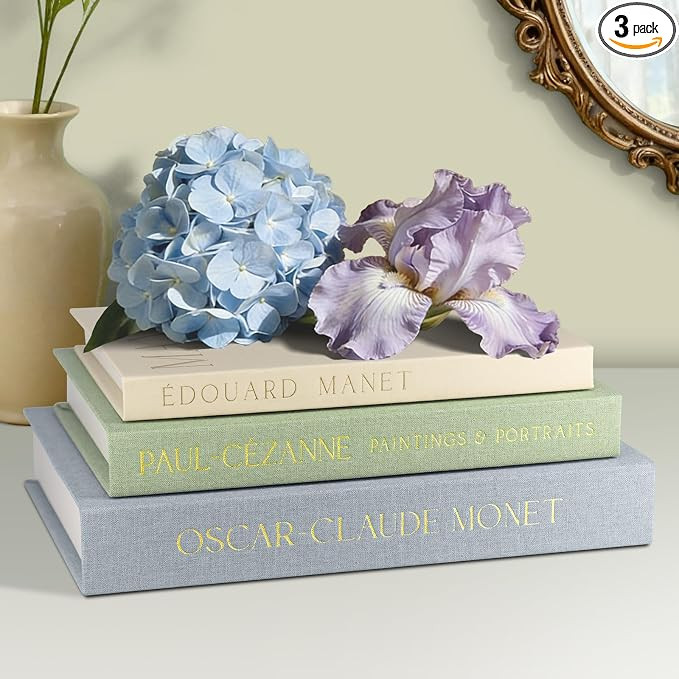 CNARIO Decorative Books for Home Decor, Set of 3 Linen Faux Books, Coffee Table Decor, Hidden Sto... | Amazon (US)