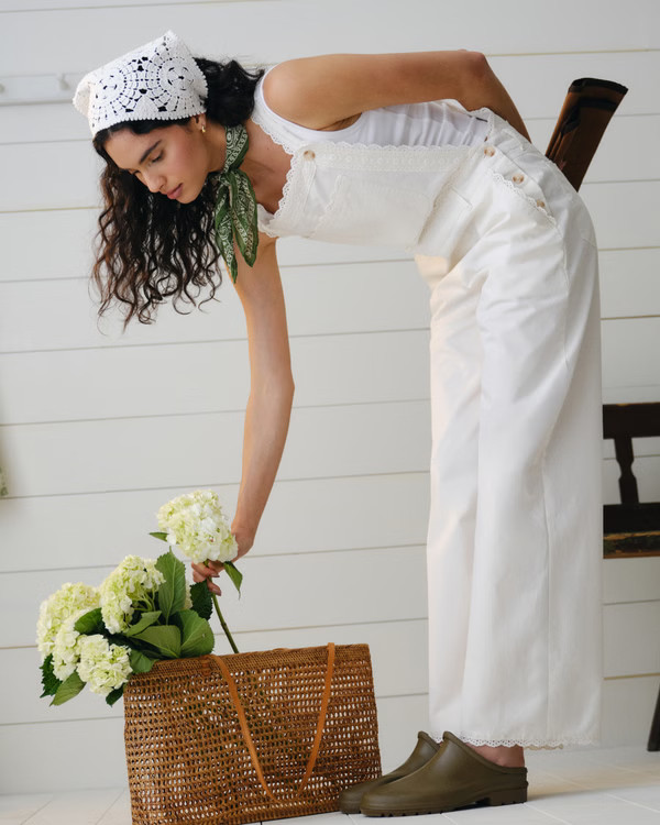 Embroidered Trim Overall Jumpsuit | Abercrombie & Fitch (US)