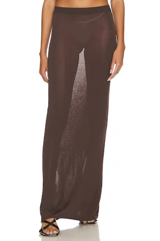 L'Academie Hadi Maxi Skirt in Chocolate Brown from Revolve.com | Revolve Clothing (Global)
