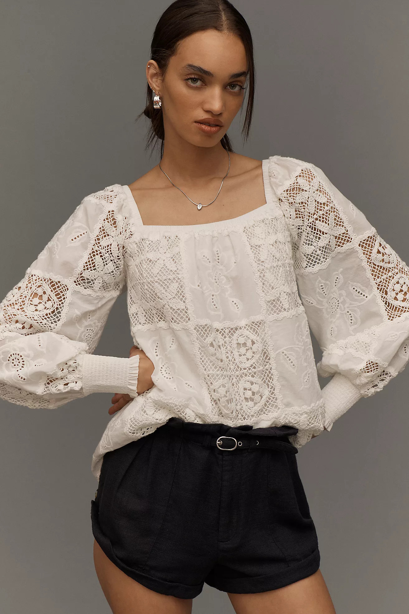 English Factory Embroidered Blouse | Anthropologie (US)