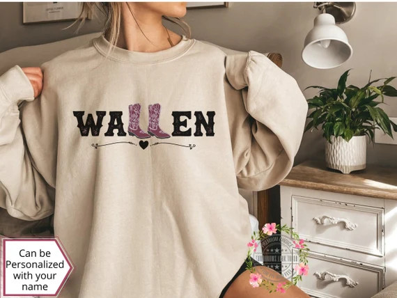 Wallen Cowboy Boots Crewneck Sweatshirt Country Family Name - Etsy | Etsy (US)