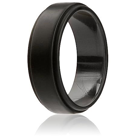 ROQ Silicone Wedding Ring for Men, 4 Packs & Singles Silicone Rubber Wedding Bands - Step Edge Sl... | Amazon (US)
