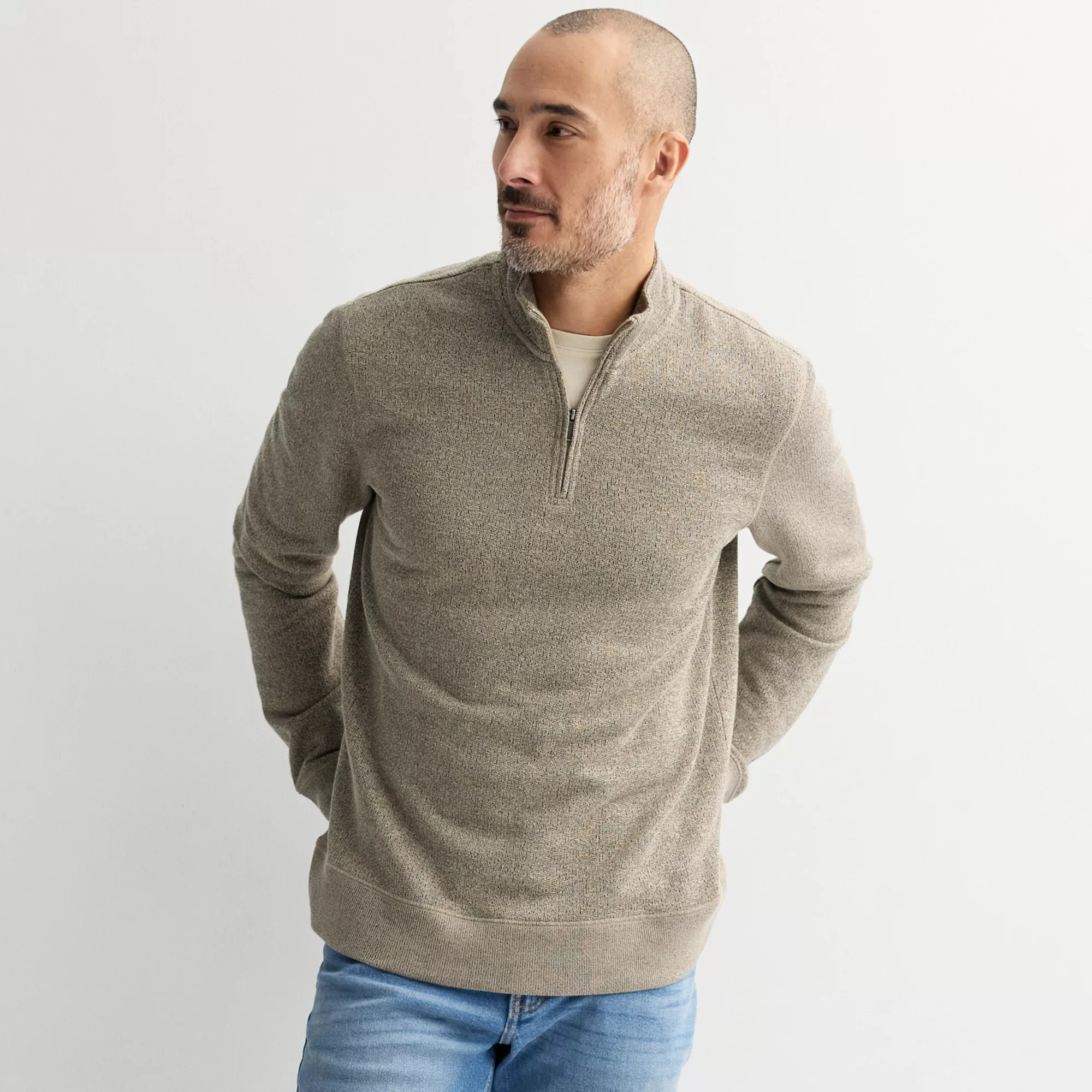 Men's Sonoma Goods For Life® Sweater Fleece Quarter Zip Pullover | Kohl's