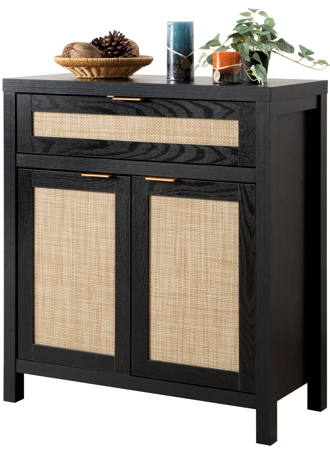 Sanspredet Sideboard Storage Cabinet with Drawers & 2 Doors, Rattan Kitchen Buffet Cabinet Boho A... | Walmart (US)