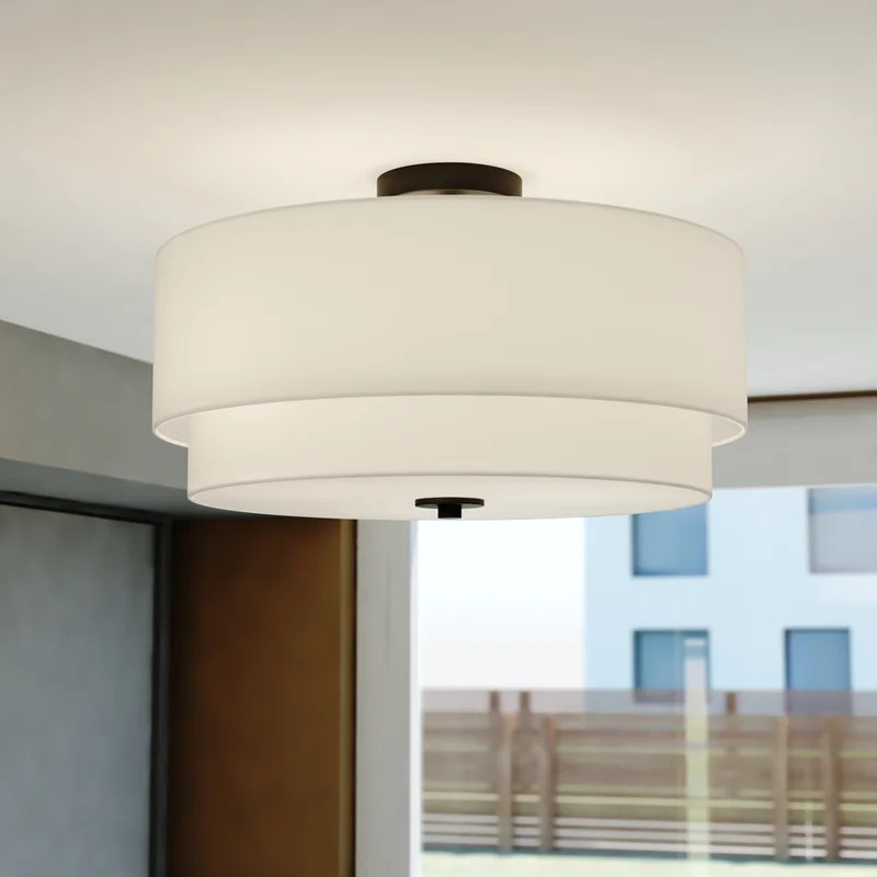 Amia Fabric Semi Flush Mount | Wayfair North America