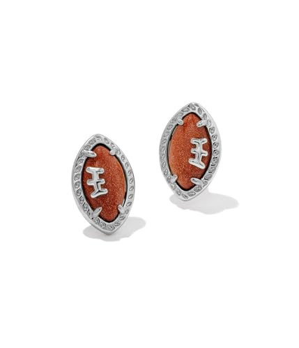 Kendra Scott, Womens, Football Stud Earrings, Silver Orange Goldstone, One Size | Amazon (US)