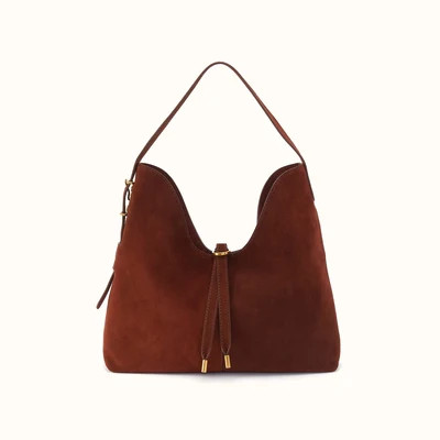 Atlas Hobo Bag In Suede Leather - Chocolate | HOBO Bags